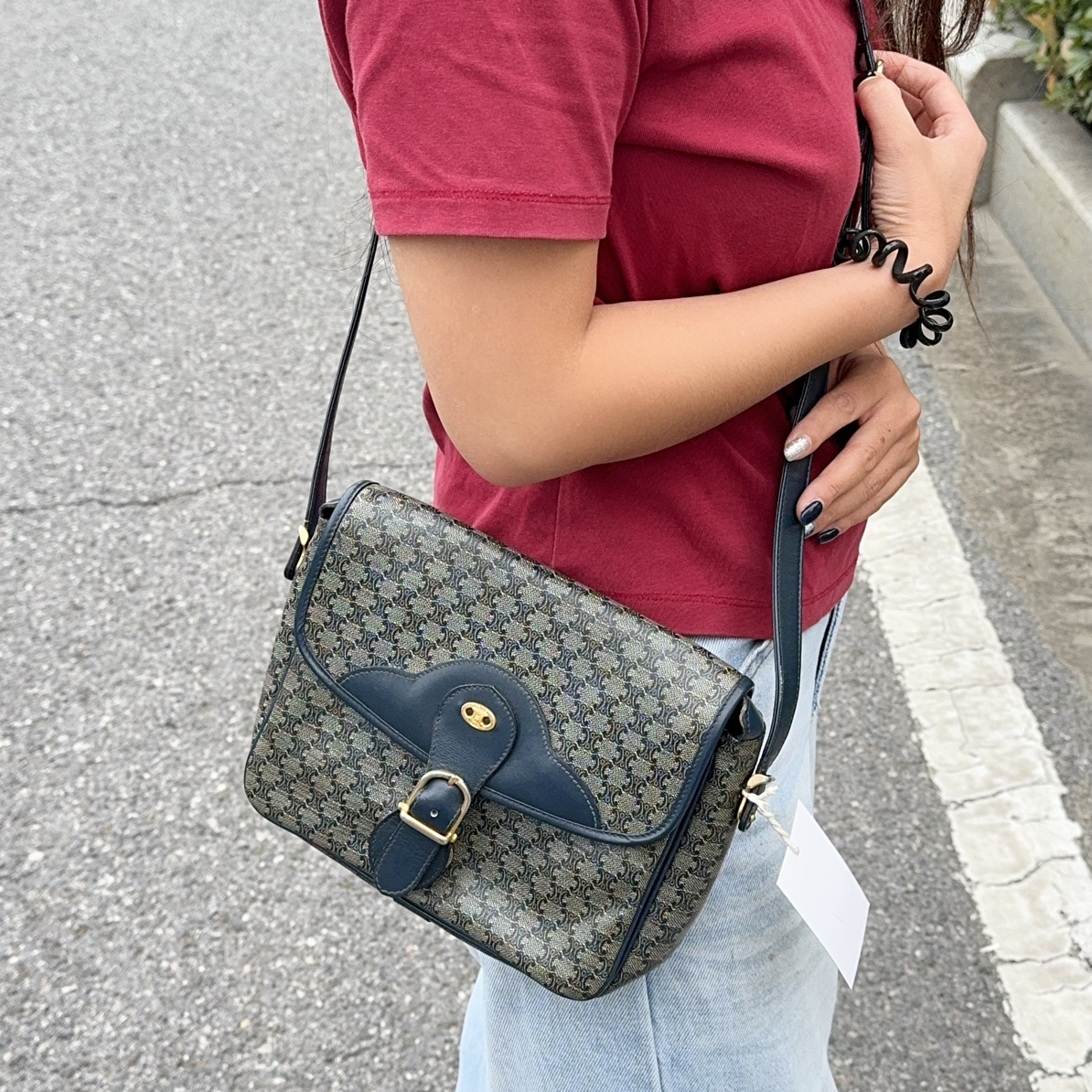 95新 Celine/思琳 思琳紫色手提包