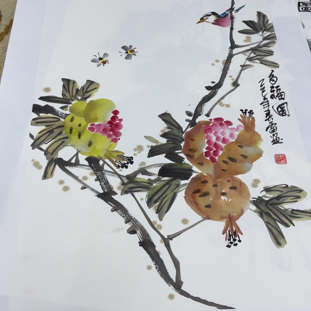 国画西**侠闫春雷四尺三开童