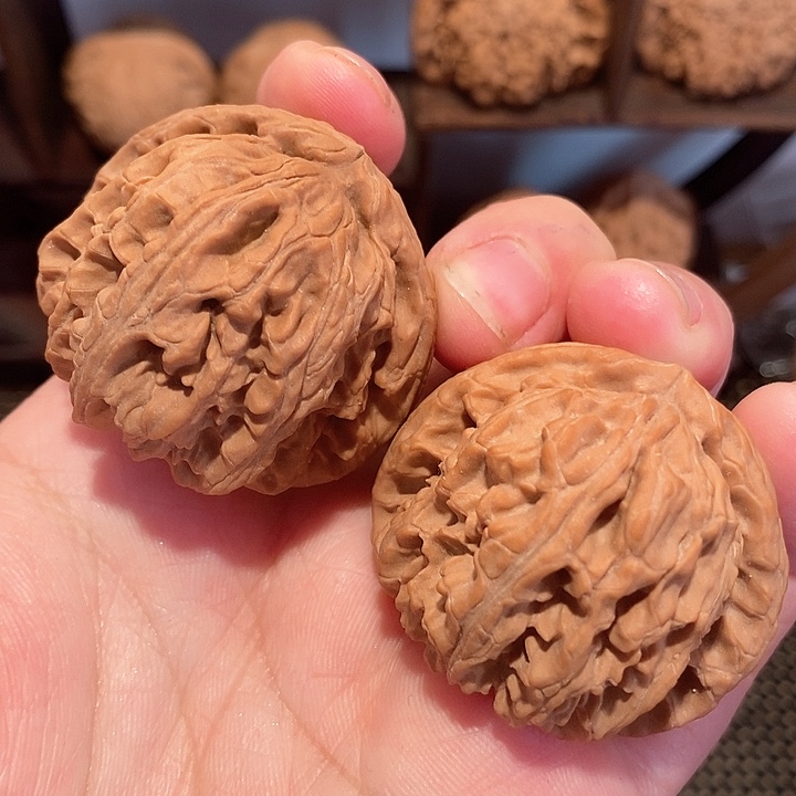 文玩核桃吊坠40尺白狮子微色差