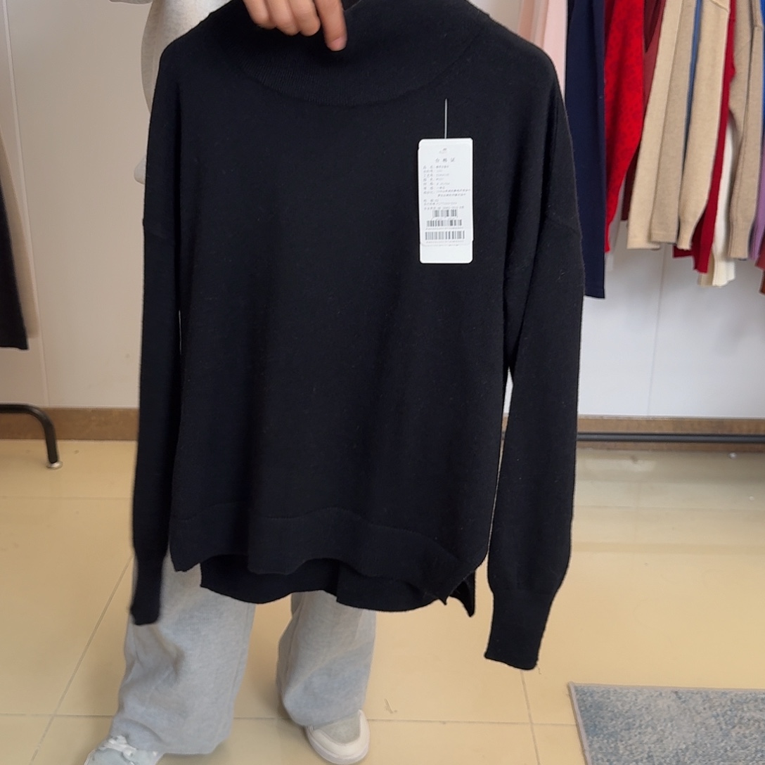 女士纯羊绒衫加厚领M102