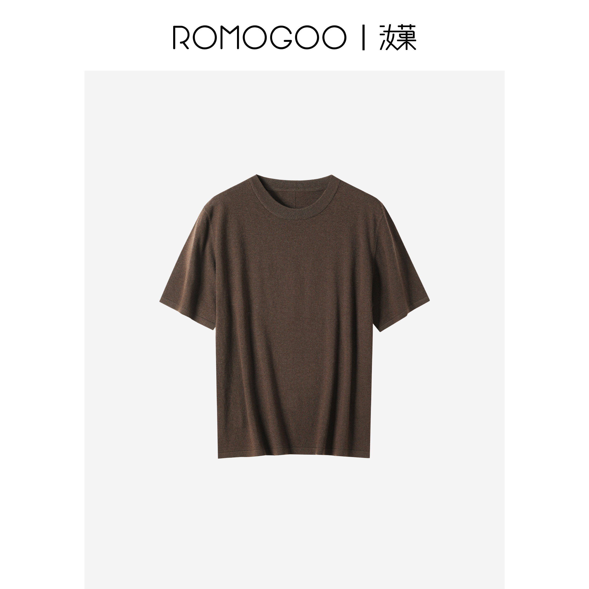 ROMOGOO汝菓【星线好物】ROW风绵羊毛圆领针织短袖上衣RG703243