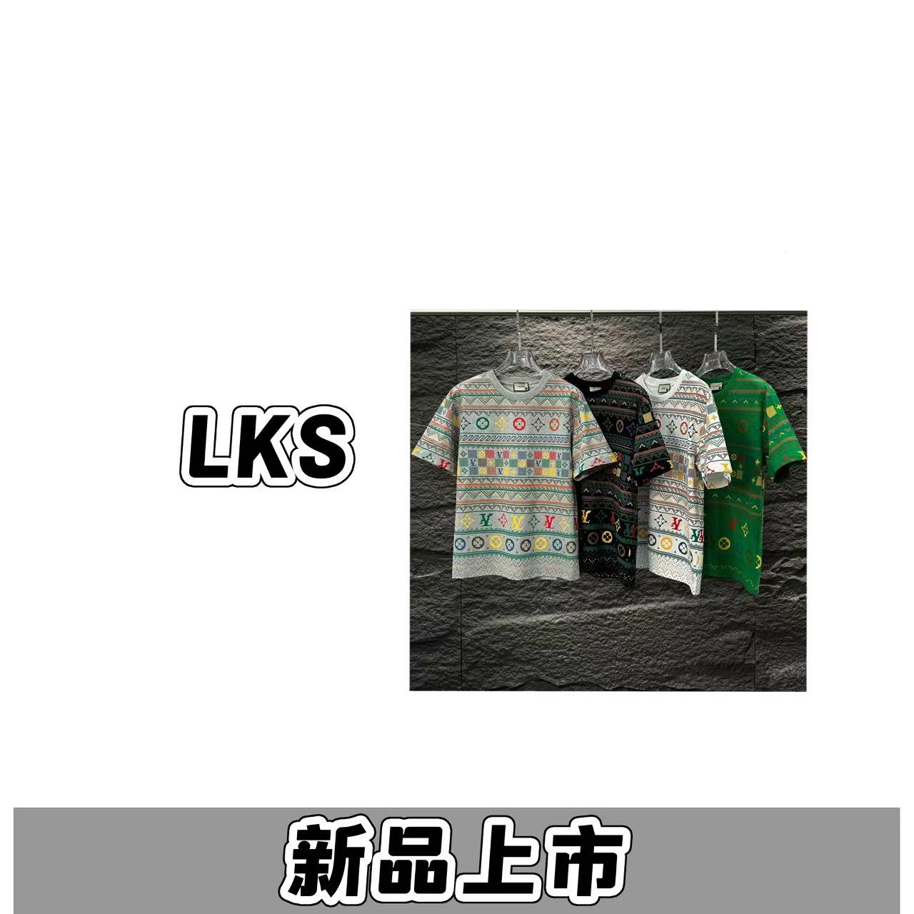 A18266（X）-春秋季新款老花短袖男女同款休闲宽松2025