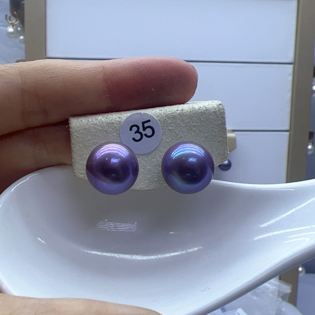 淡水珍珠耳饰银S925镶嵌