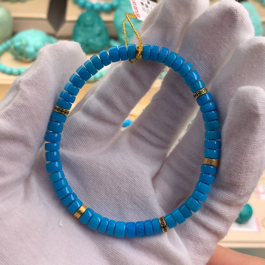 绿松石珠宝奇石18K金镶嵌