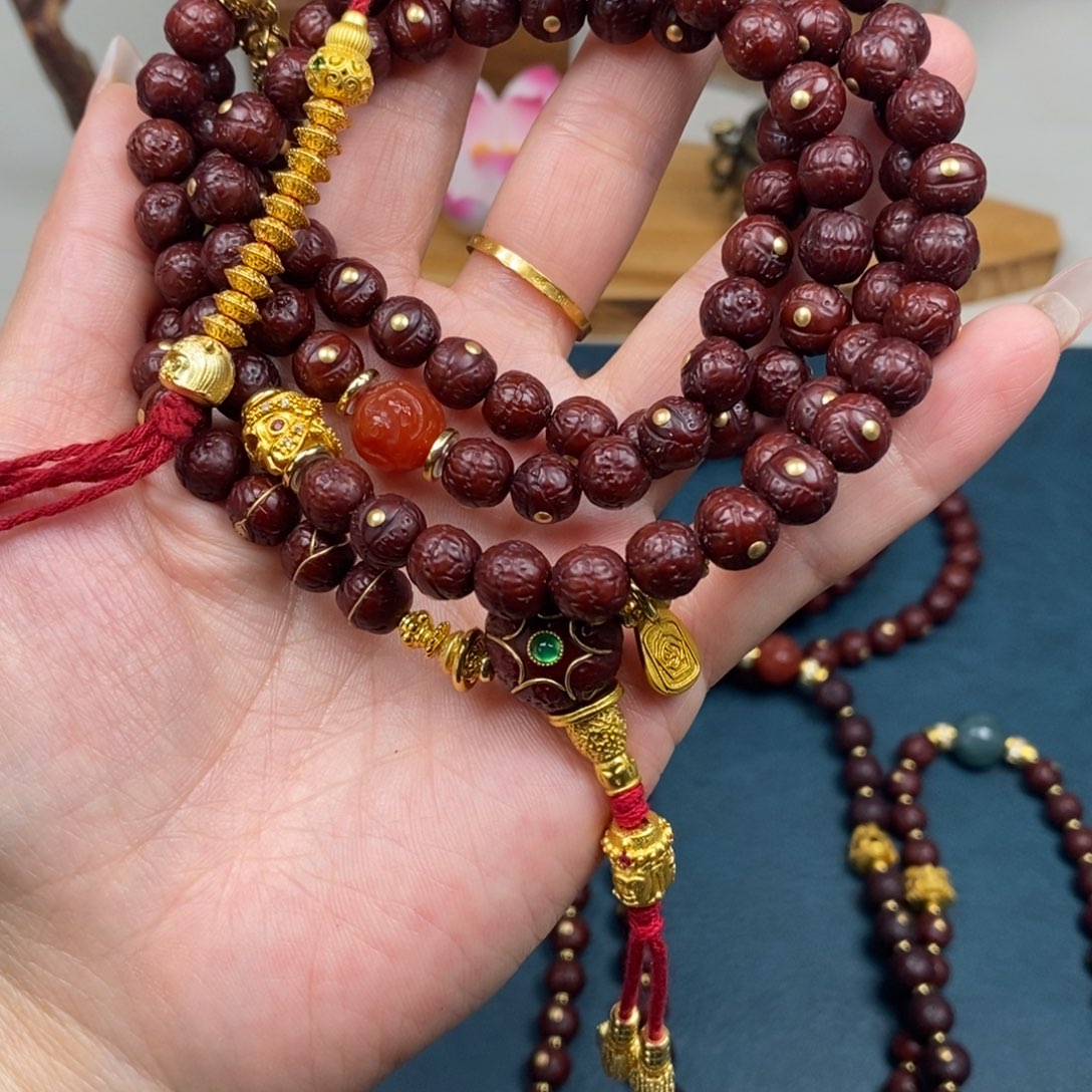 凤眼菩提手串108金钉金满配8.3