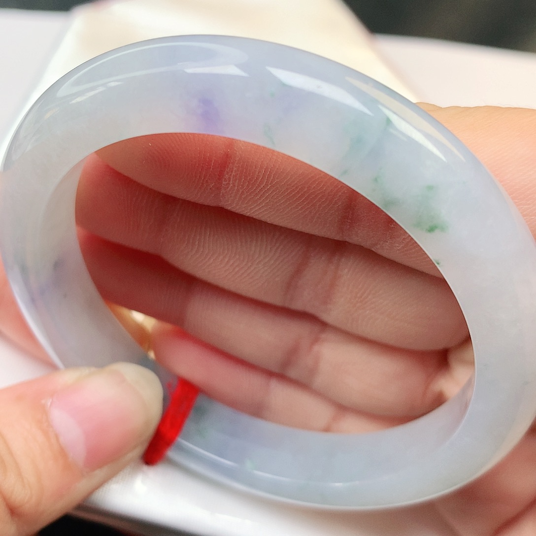 未镶嵌手镯翡翠纯天然A货翡翠老坑种莫奈花园冰紫