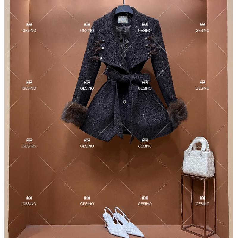 【丽】女士中长款时尚设计师常规名媛上衣短羽绒服QD-2025655