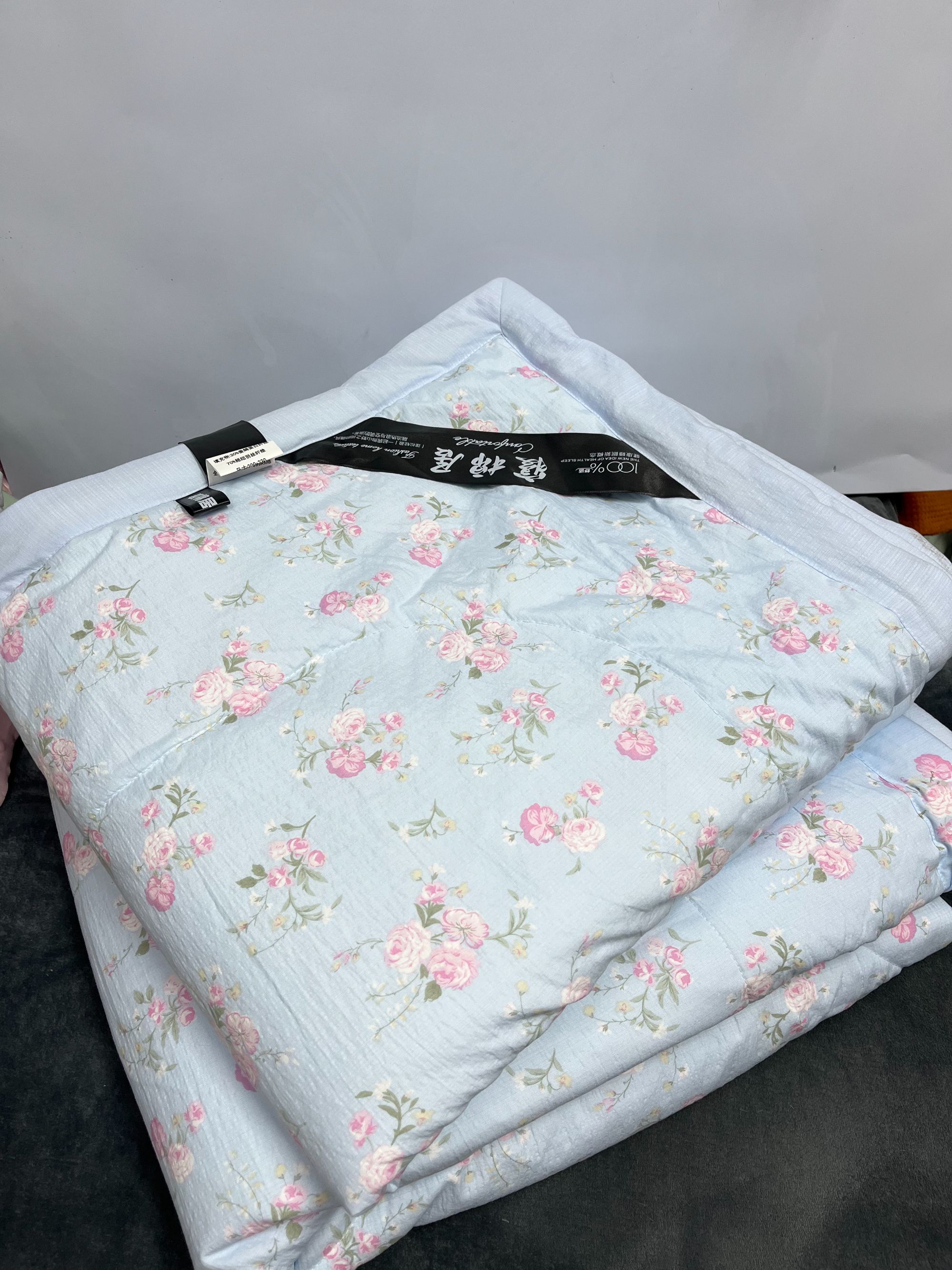 黑标蓝色小碎花木棉夏被200*230cm双人可机洗空调被夏凉被