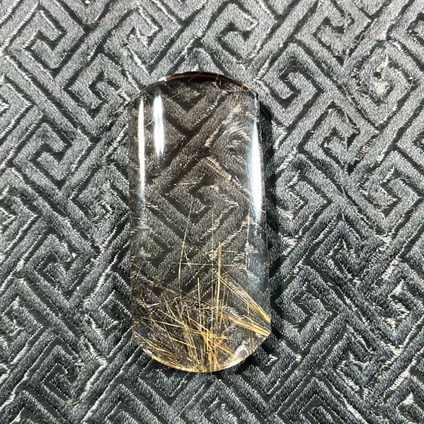 天然水晶纯手工雕刻金发晶平安无事牌吊坠