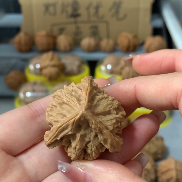 田***桐文玩核桃吊坠异形单只，有瑕疵