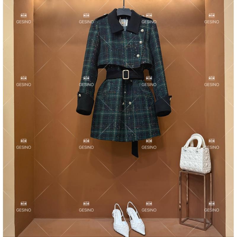 【悠】秋冬小香风收腰女翻领中长款白鸭绒服高奢QD-2024876