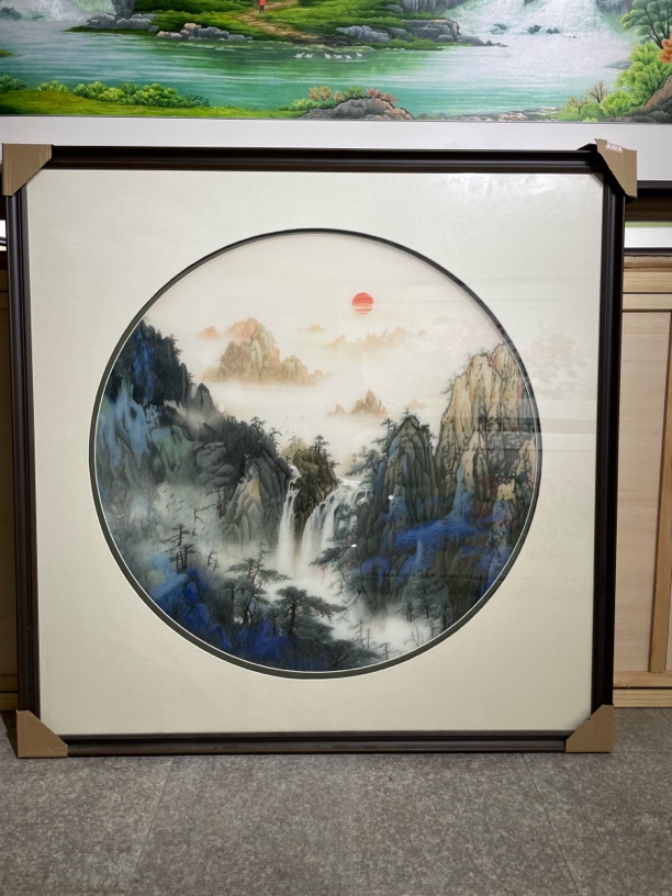 纯手工苏绣江山多娇外框1米