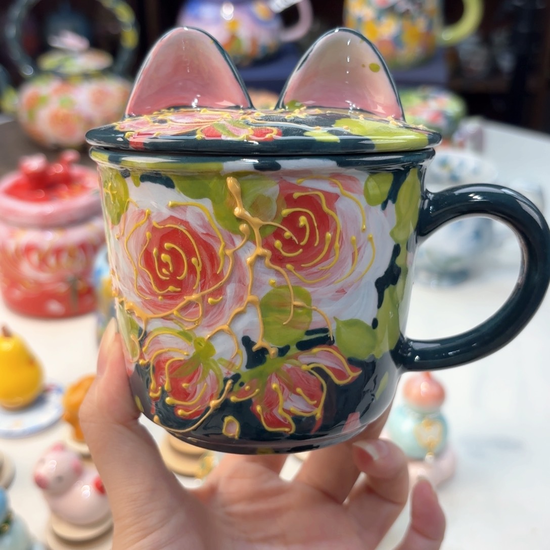 景德镇手绘高温釉下彩陶瓷茶具