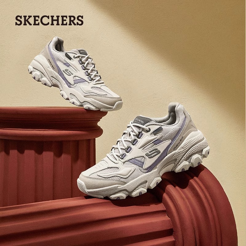 Skechers斯凯奇夏季男鞋厚底增高老爹鞋复古熊猫鞋运动鞋237121