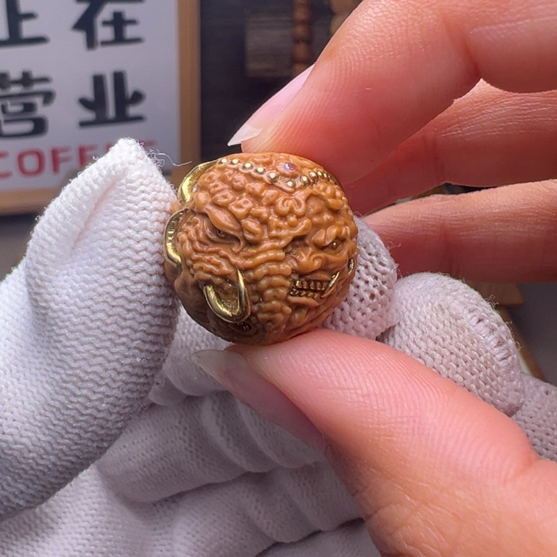 文玩核桃把件镶嵌款象神一念18➕尺寸全品有正常封口线