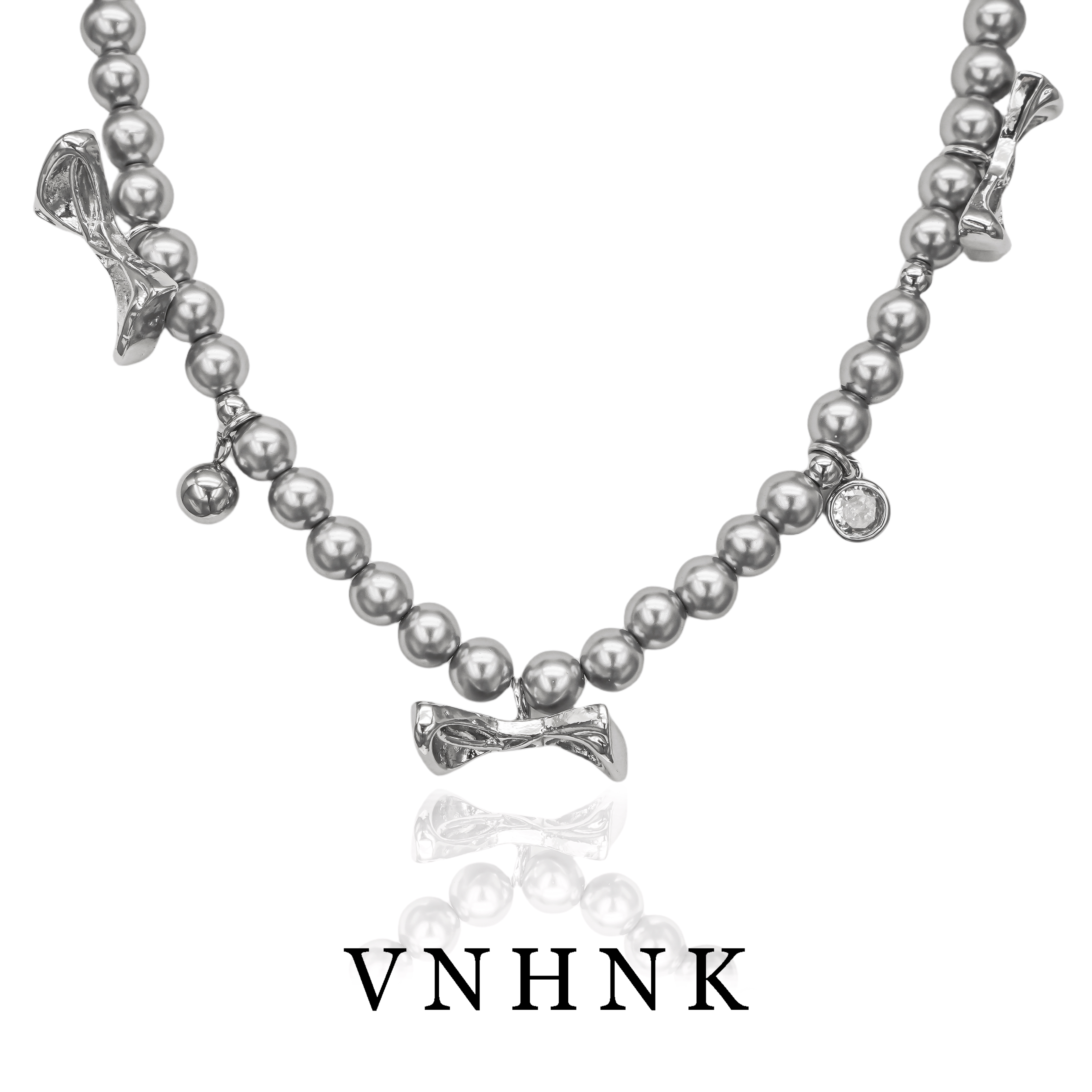 铜合金仿珍珠项链 美可儿  H95  灰色(48cm6mm)气质时尚简约项链