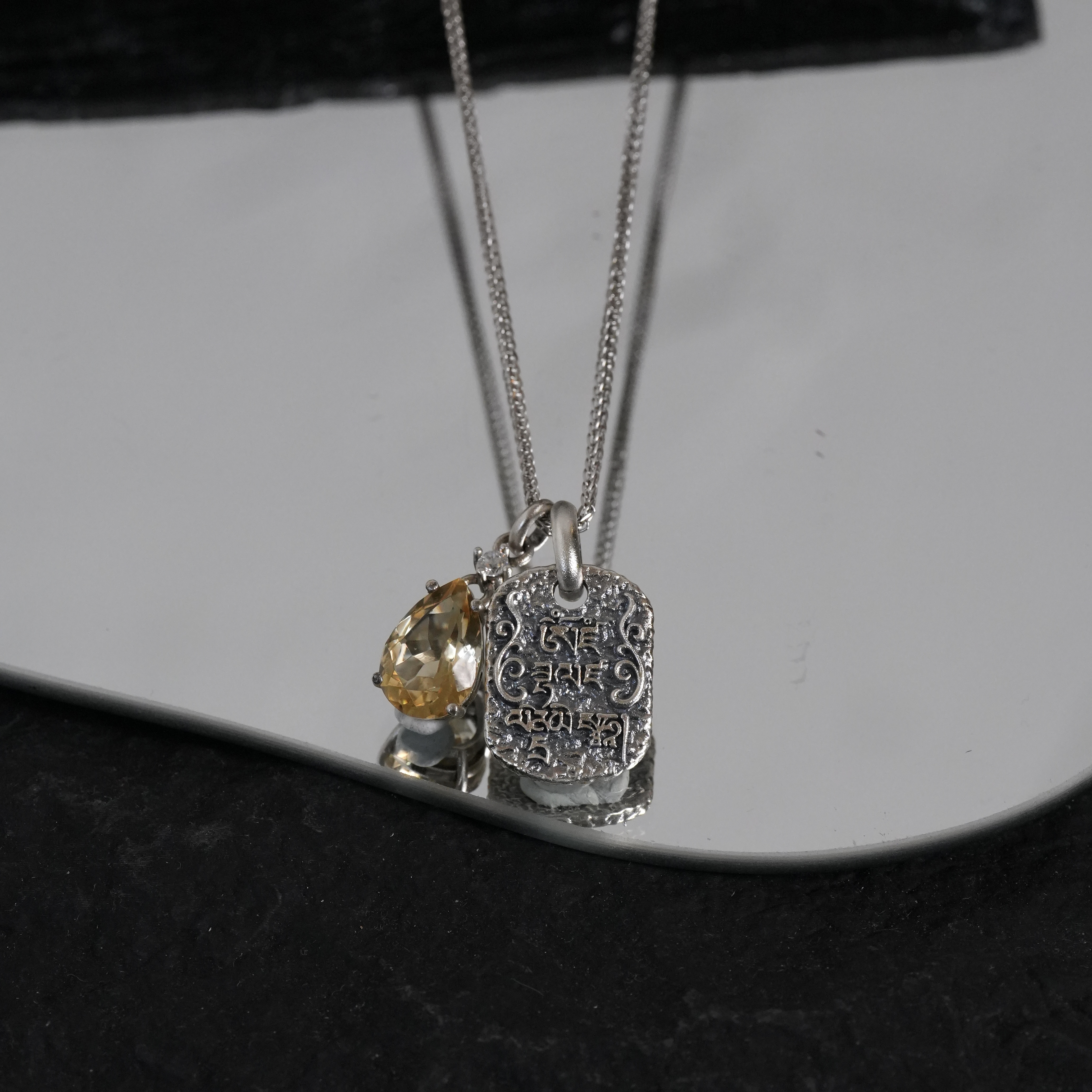 坠链均925银 【日日升财项链】心念手工精雕黄财男女同款项链MNX