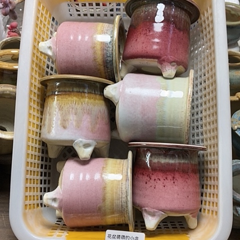 紫砂花盆009微瑕品口径7厘米左右