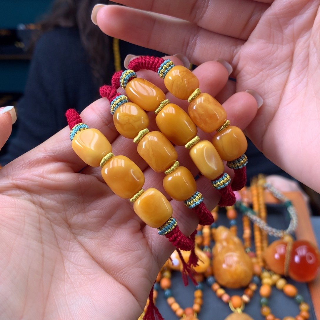 蜜蜡未镶嵌手绳多样性发一