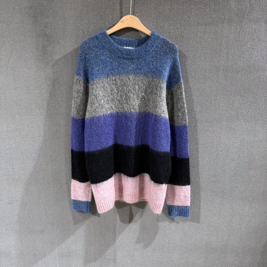 未使用 Acne studio （pm）拼色马海毛条纹毛衣 全新带吊xs码/1015