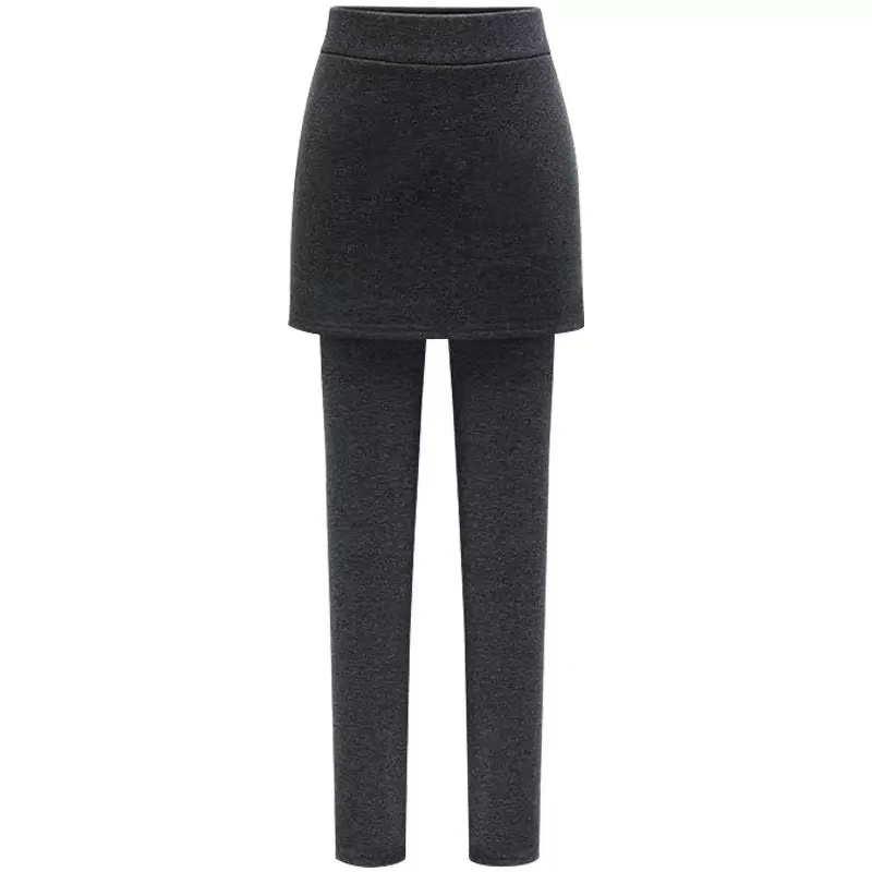 LIN美人女装 百搭伞裙裤裙一体假两件包臀修身显瘦弹力打底裤