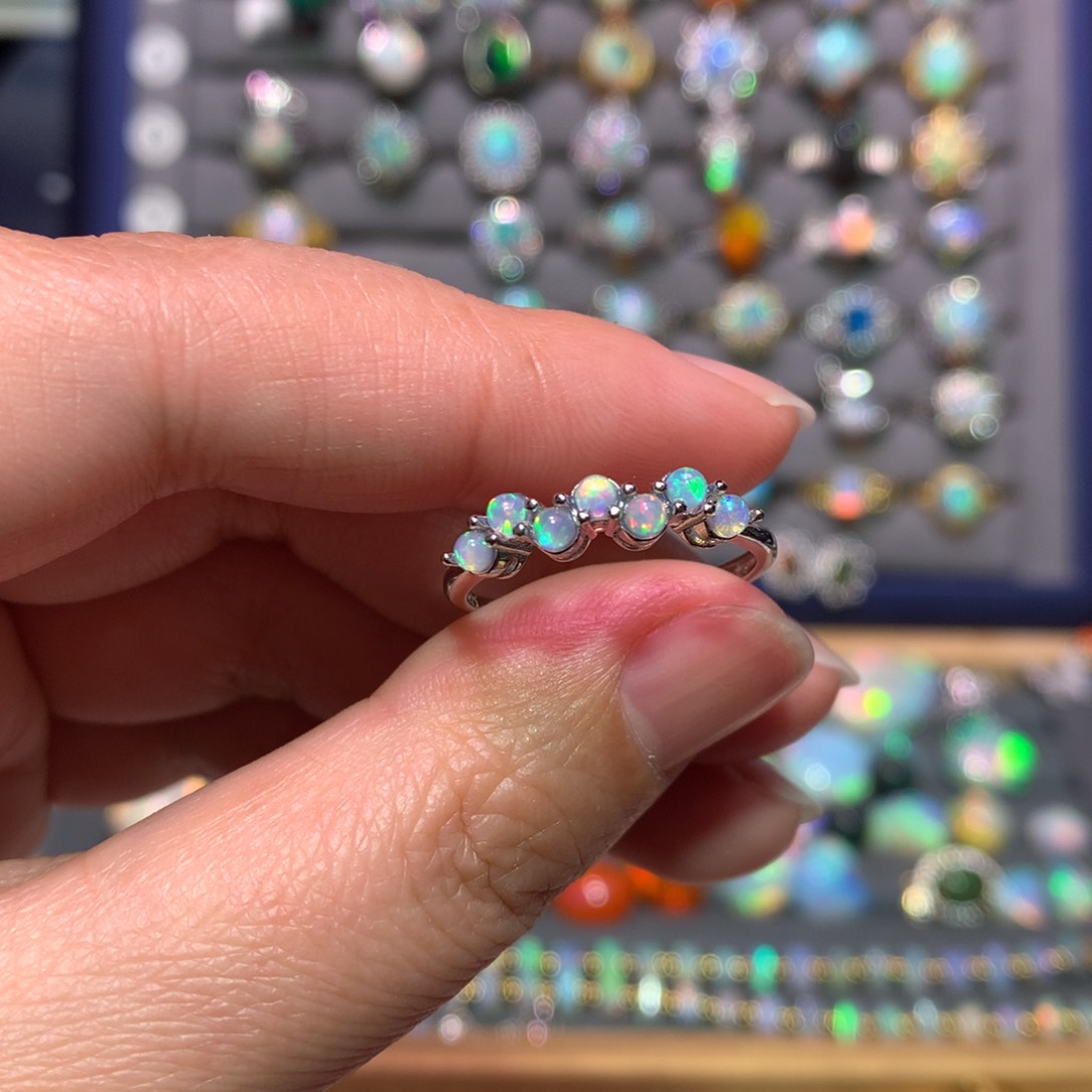 银S925镶嵌欧泊戒指款式