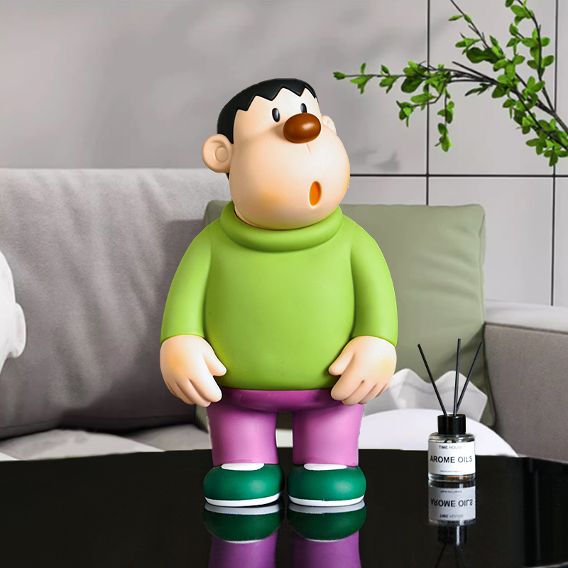 可爱歪头胖虎摆件客厅玄关电视柜洒柜网红手办卡通潮玩家居装饰品