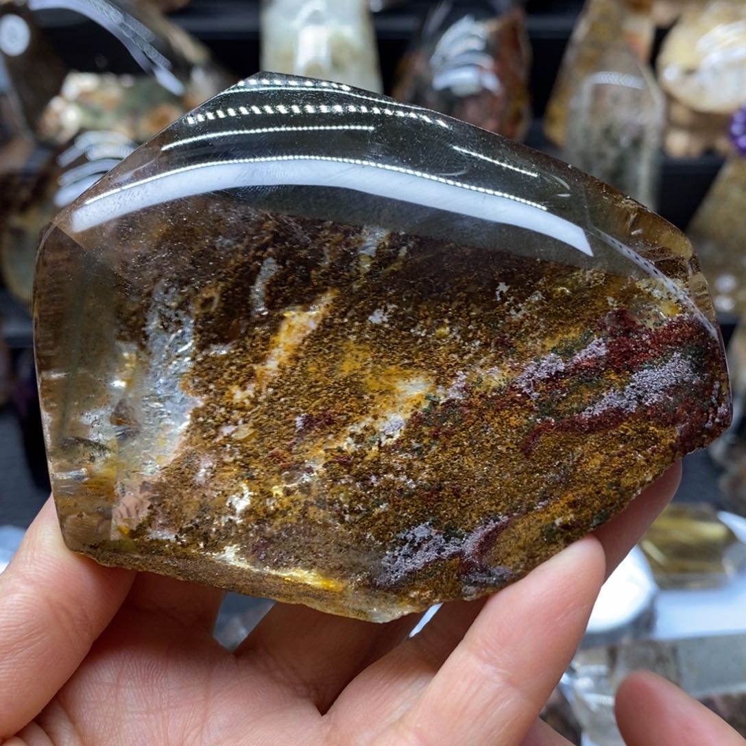 水晶原石手把摆件未镶嵌公****明