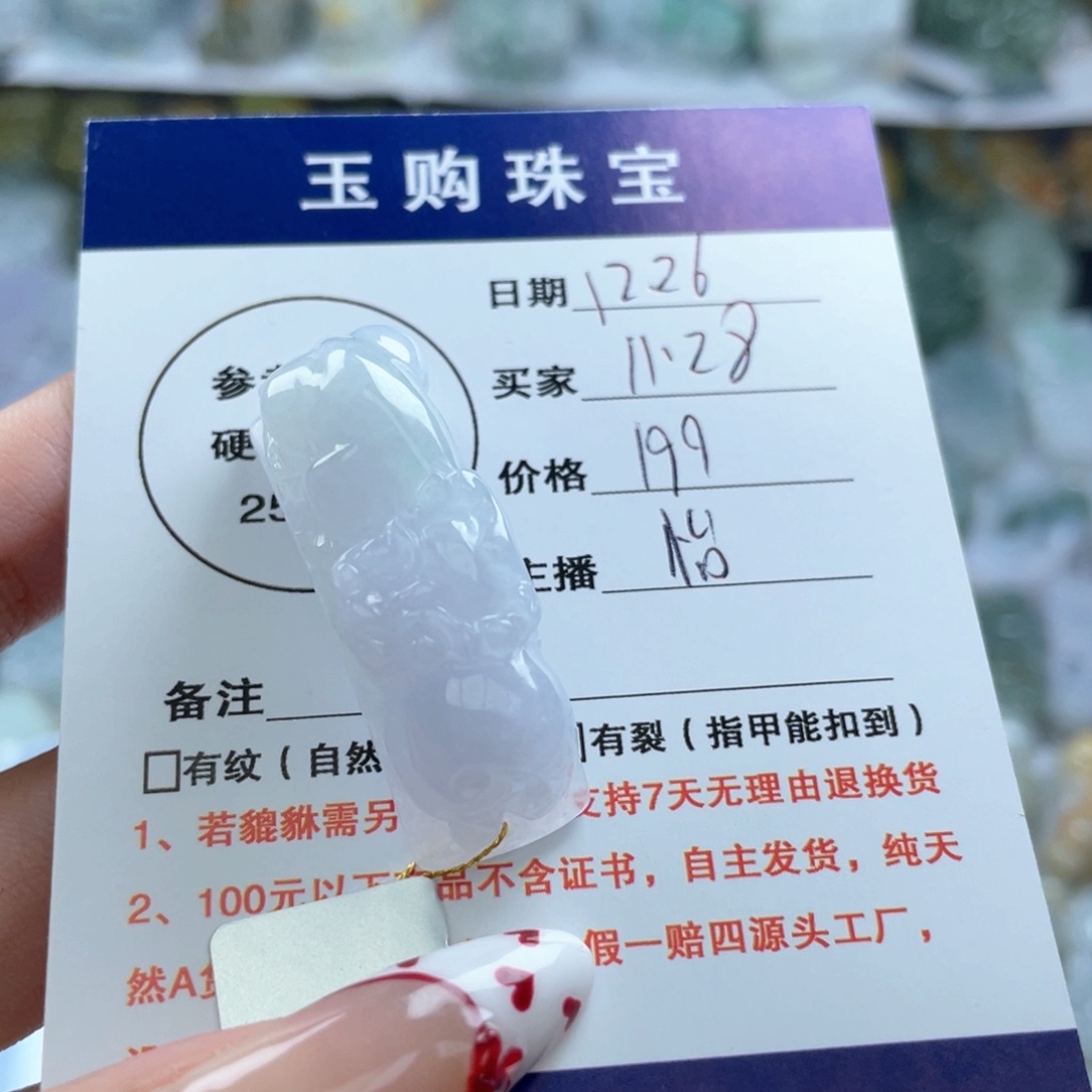 颈饰未镶嵌翡翠貔貅手牌