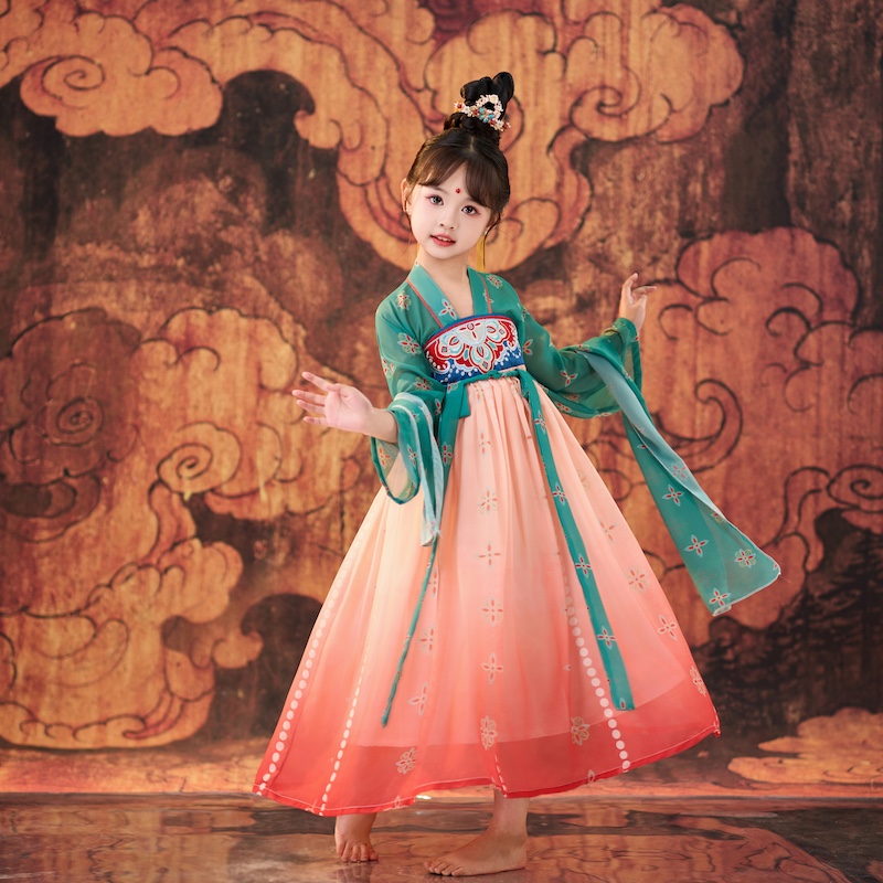 汉服女童夏儿童古风超仙襦裙中国风2025新款花神古装连衣裙春女款