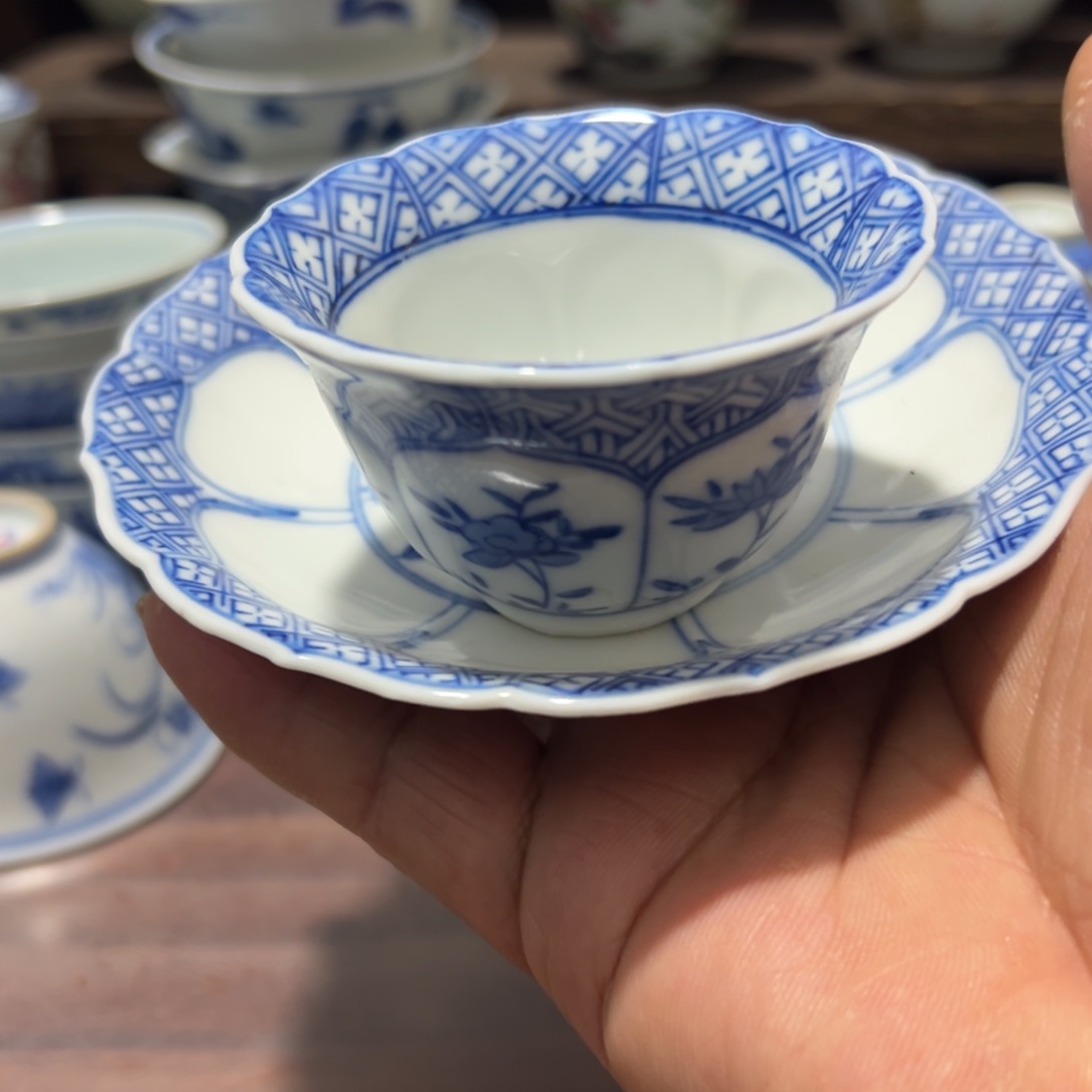 行*健青花瓷器茶杯系列套装茶杯