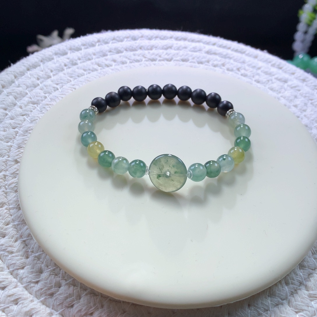 翡翠手链未镶嵌千里江山图