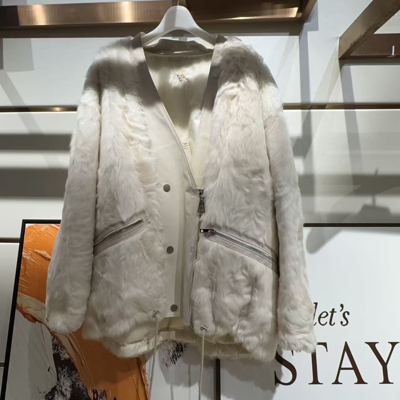 【琪的style】（原仓原链接退回.否无法退款）小湖羊皮毛一体外套WJ35