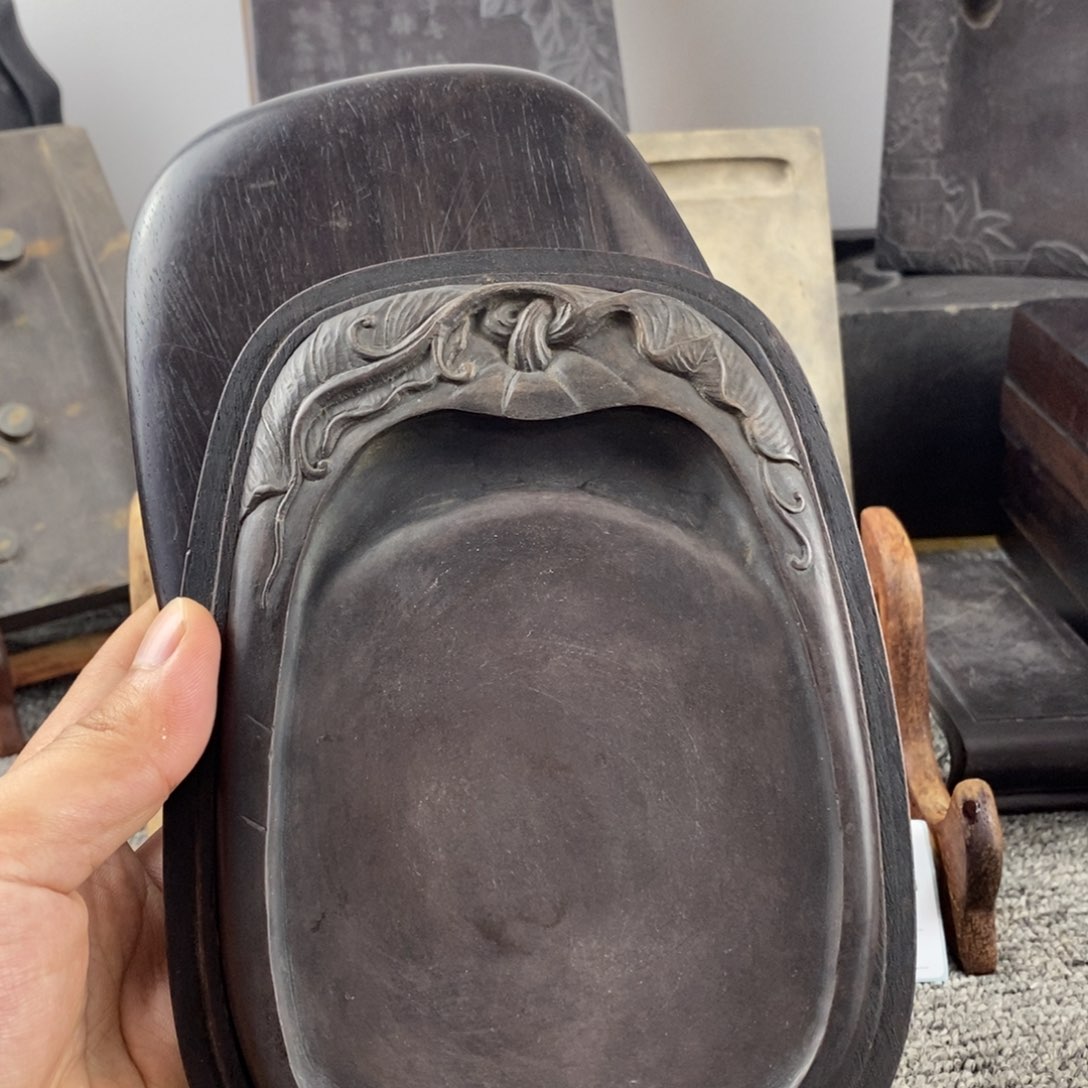 清代，瓜果原盒端砚，