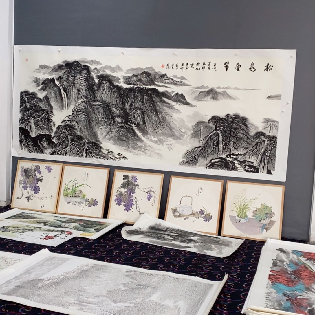 国画丈二山水作品
