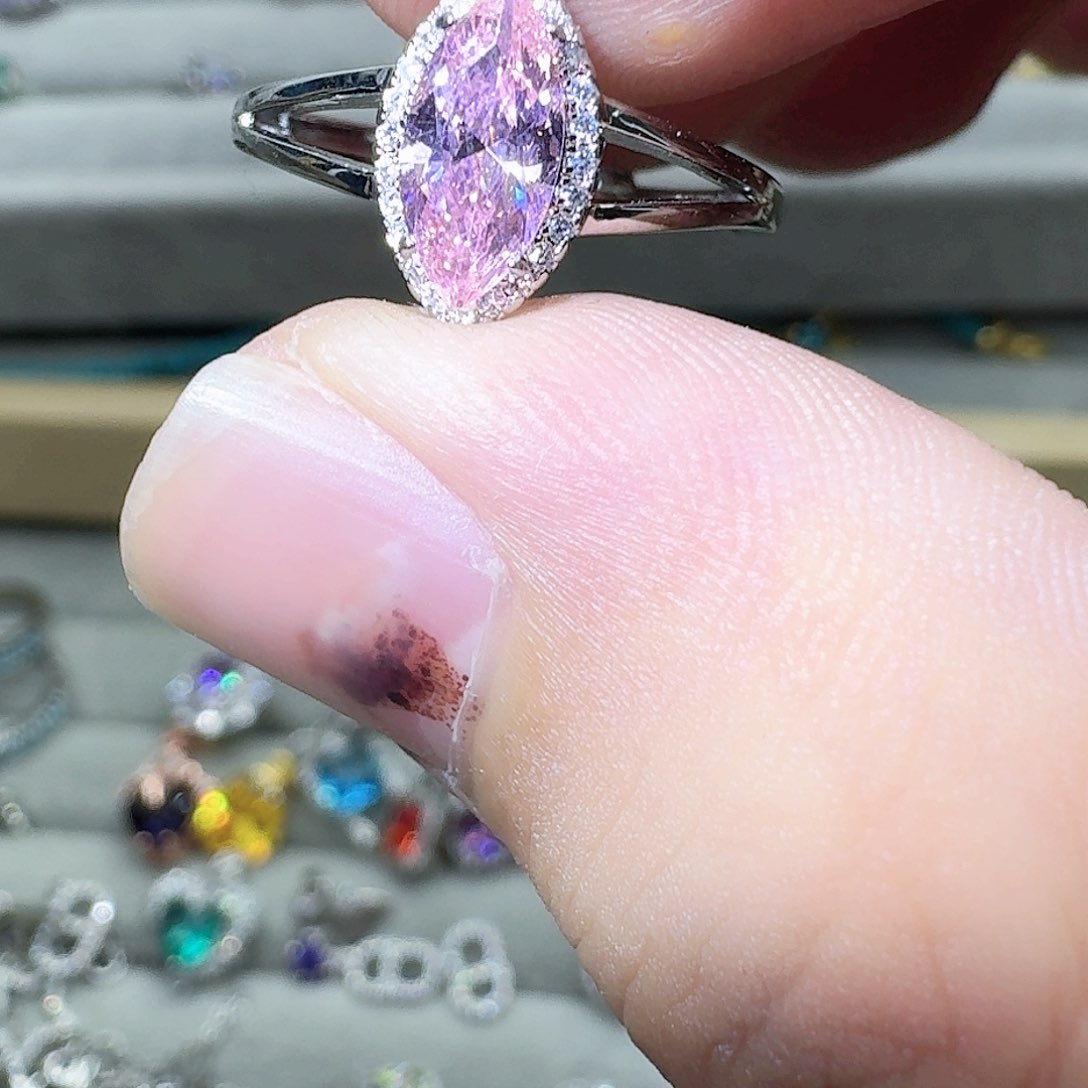 托帕石戒指银S925镶嵌