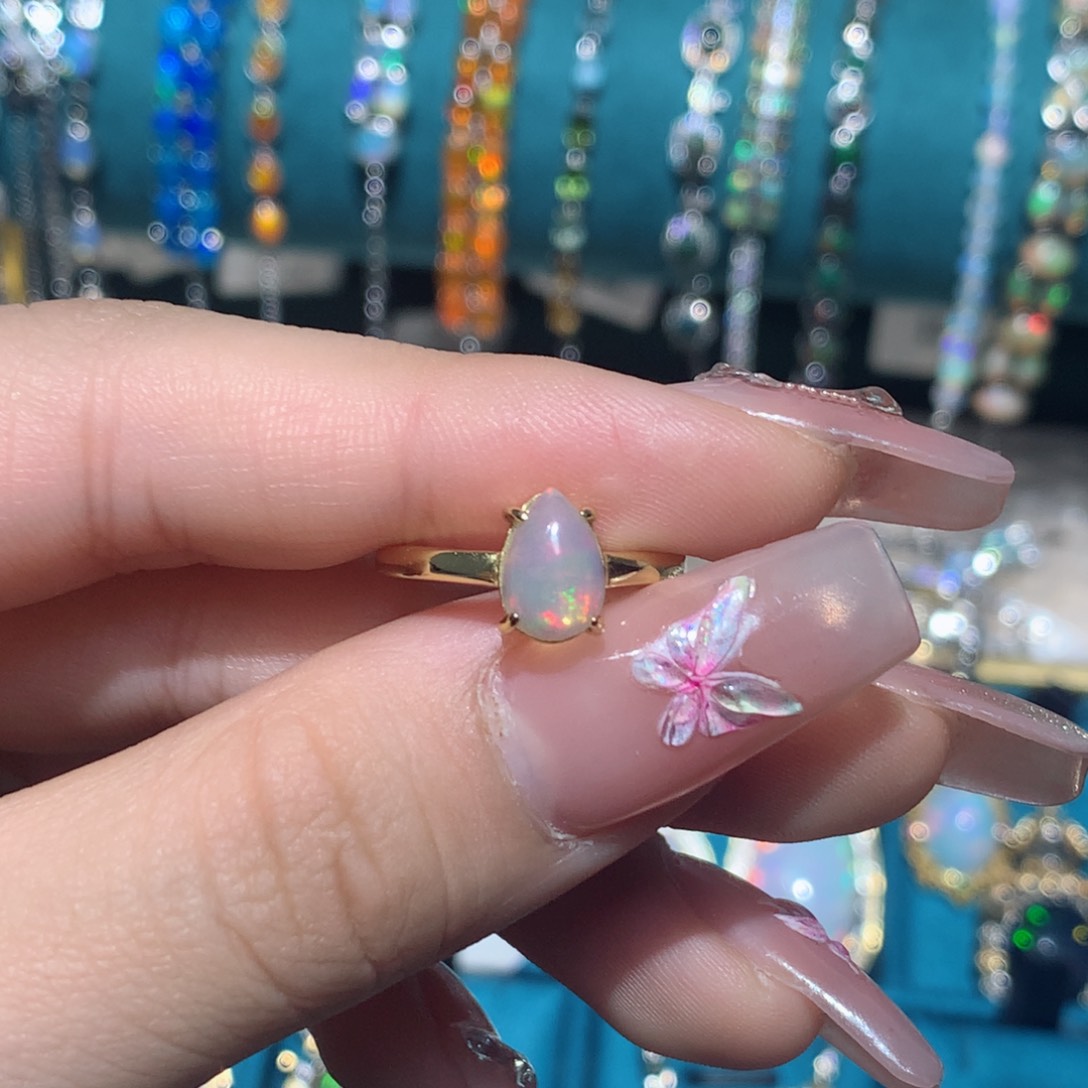 欧泊戒指银S925镶嵌福利