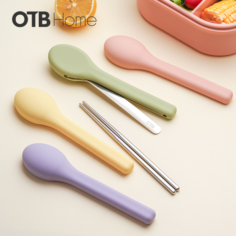 OTB便携餐具筷勺套装上班族学生不锈钢便当外带单人户外带收纳盒
