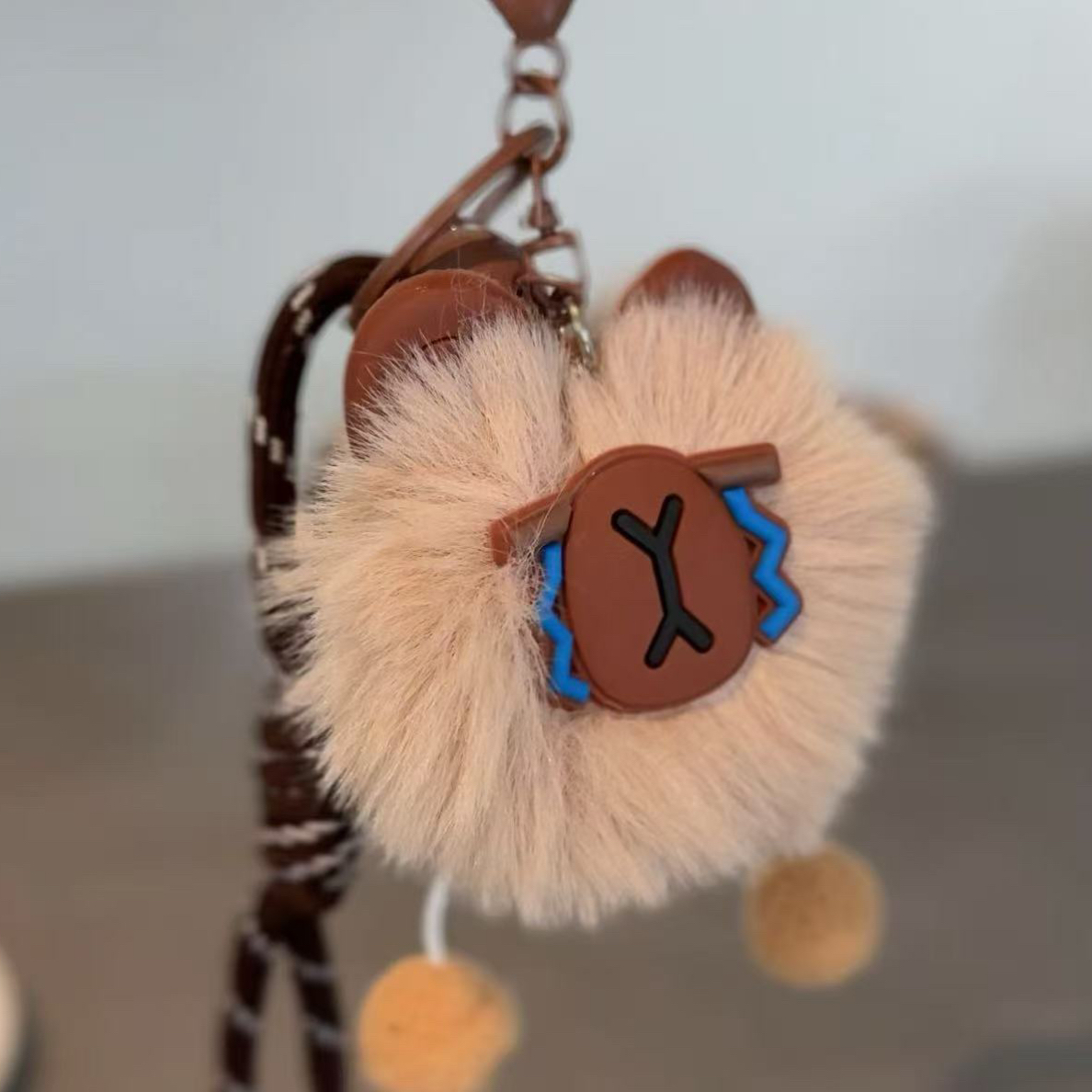 可爱小狮子毛球挂件