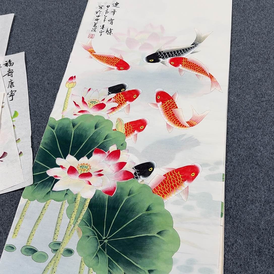 国画尺寸50X100手绘作品