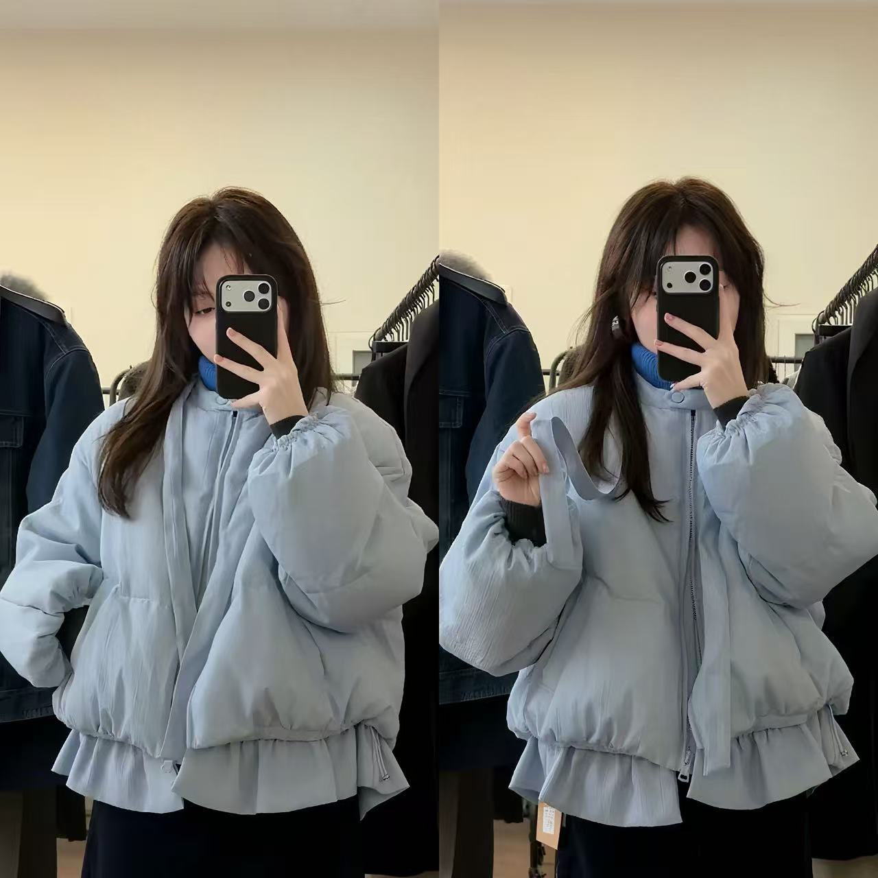 韩系氛围感穿搭2026早春新款过年气质棉服保暖宽松设计感棉服外套