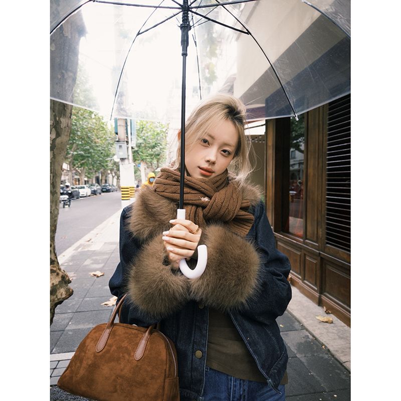 小香风复古蓝色牛仔夹克外套女秋冬季2025新款小个子短款开衫上衣