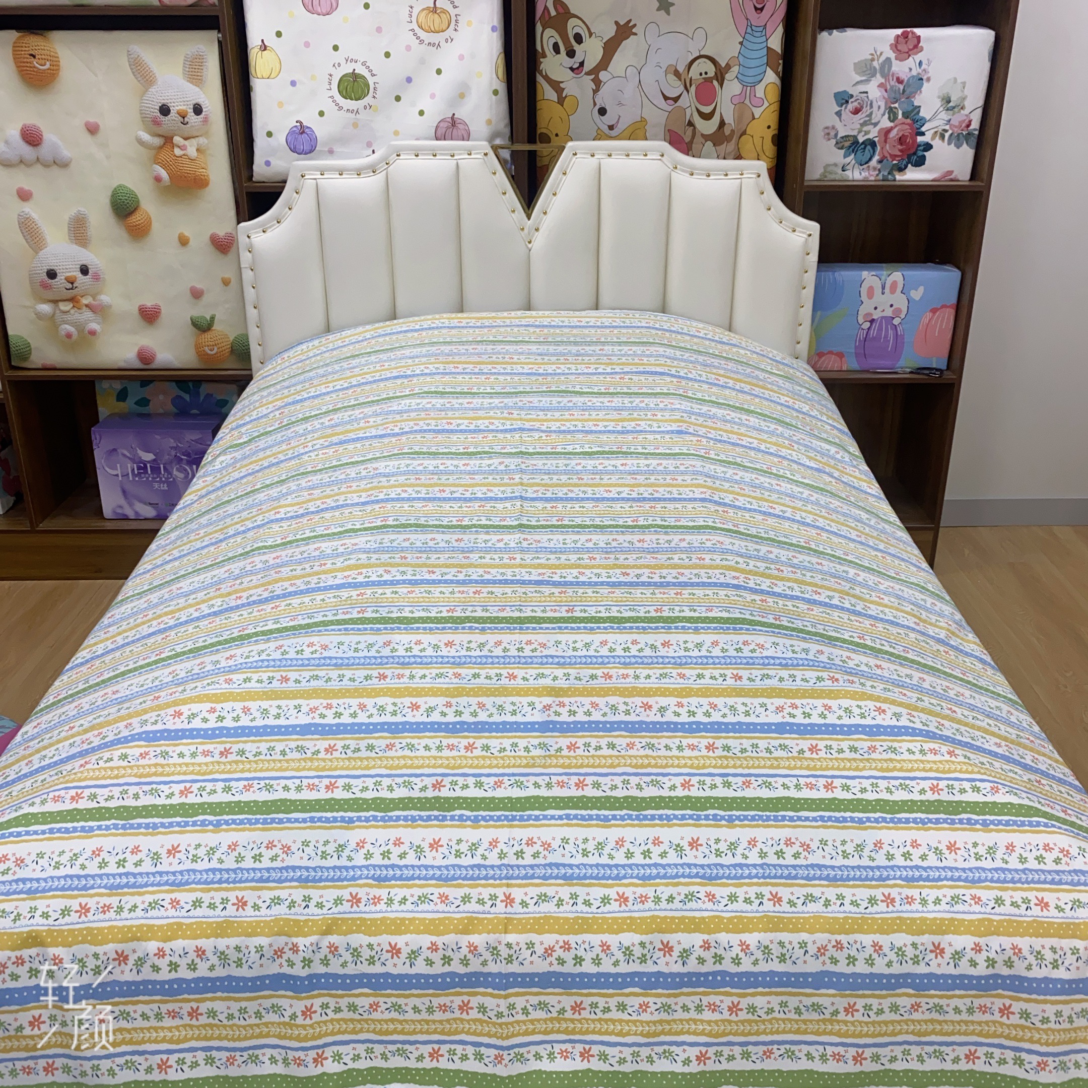 【素雅床单1.5】加厚老粗布软凉席数码印花单人床单2.4×1.5米棉线