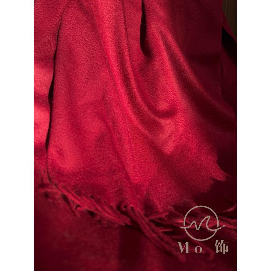 【微醺】L*P 波尔多红高奢黑标水波纹山羊绒披肩送妈妈送婆婆