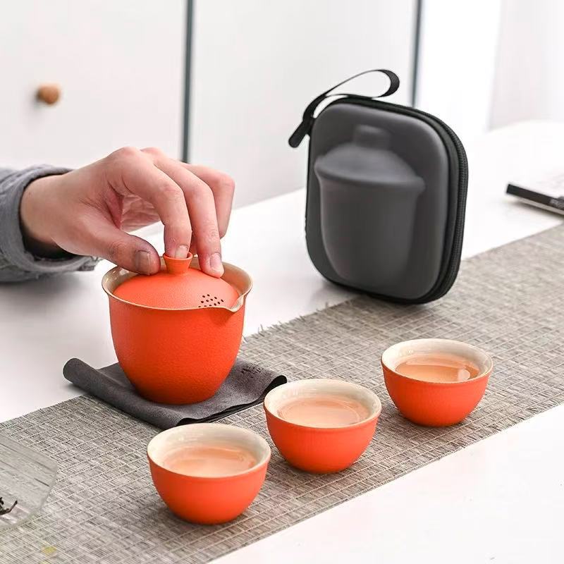 宇舟故宫红一壶三杯旅行套组R1116