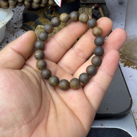 沉香手串二*绿奇楠沉香1.0mm99沉