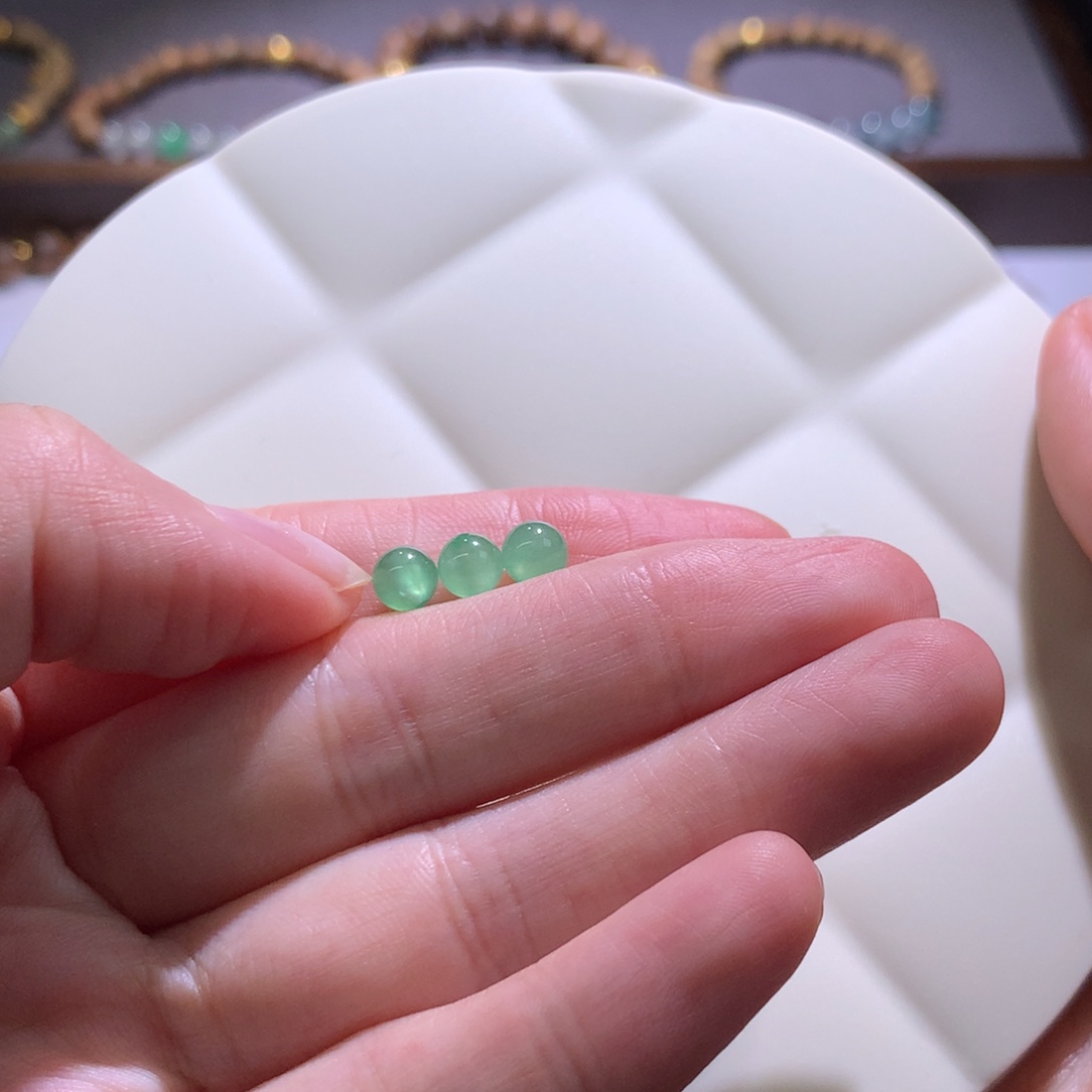 翡翠散珠炸光绿珠可拆