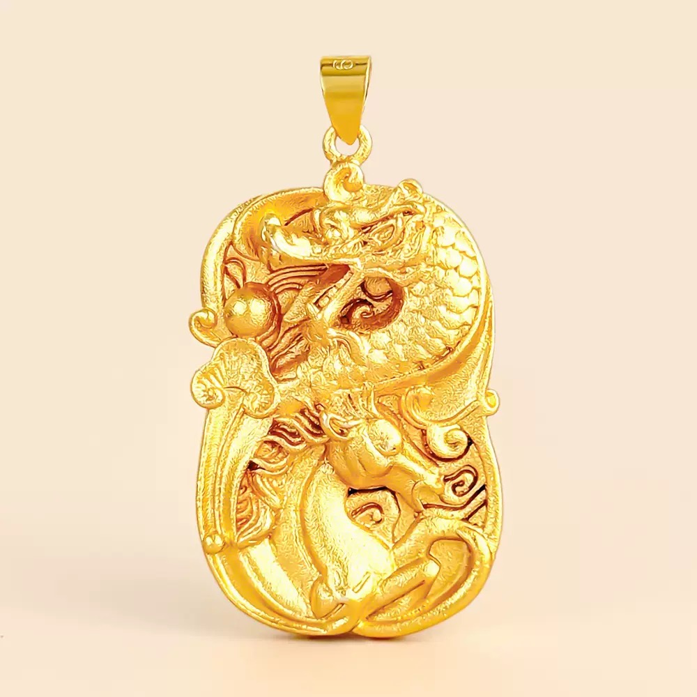 精工雕刻”龙马精神”吊坠送链子带礼盒—D025