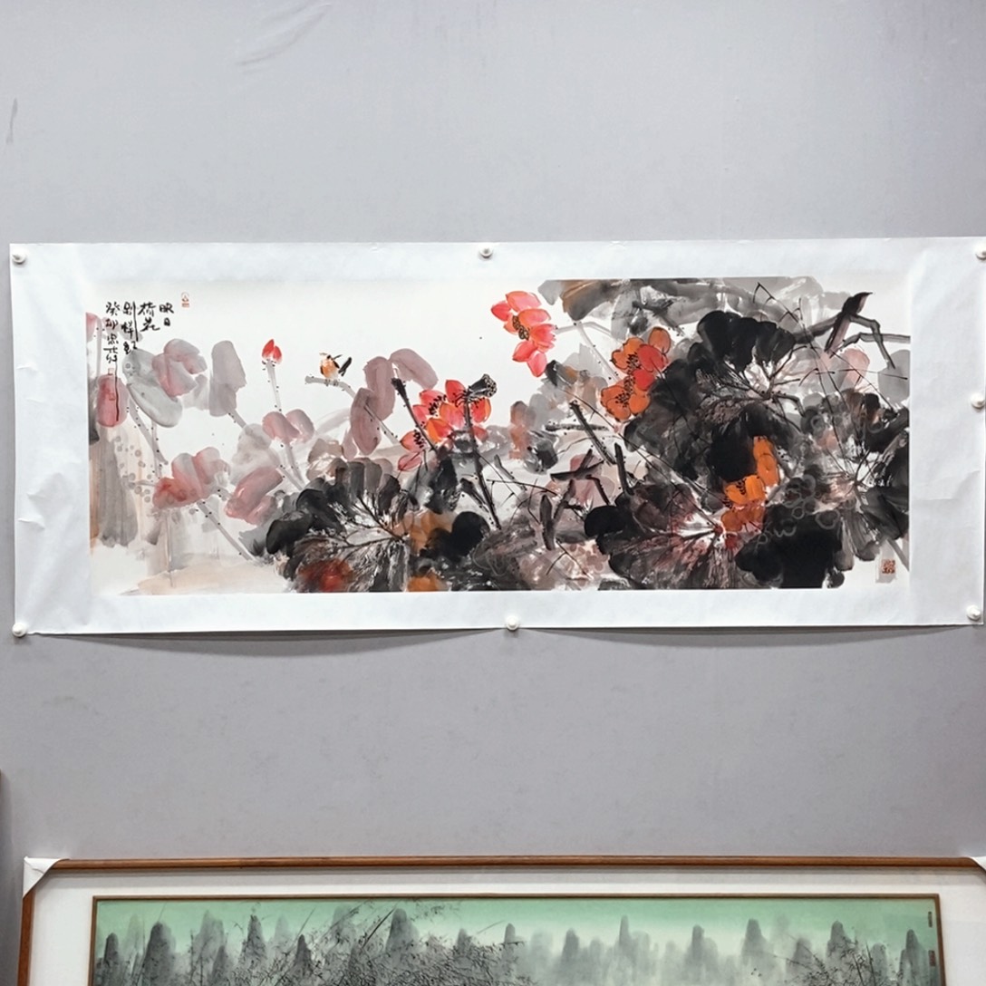 国画廖忠柳小六尺真人真品