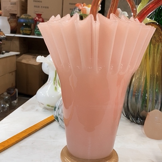 琉璃花瓶高28厘米口径18厘米